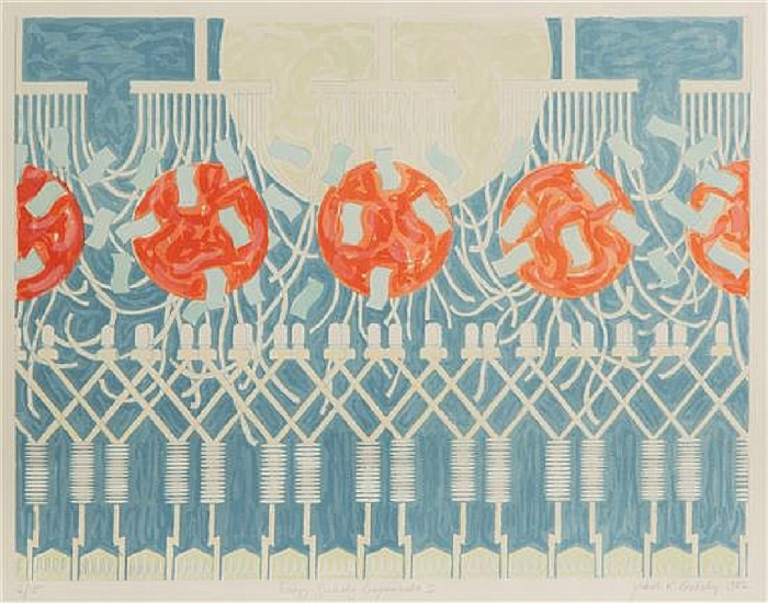 Judith Brodsky, Energy Generating Diagrammatic II, 1982, Lithograph edition
