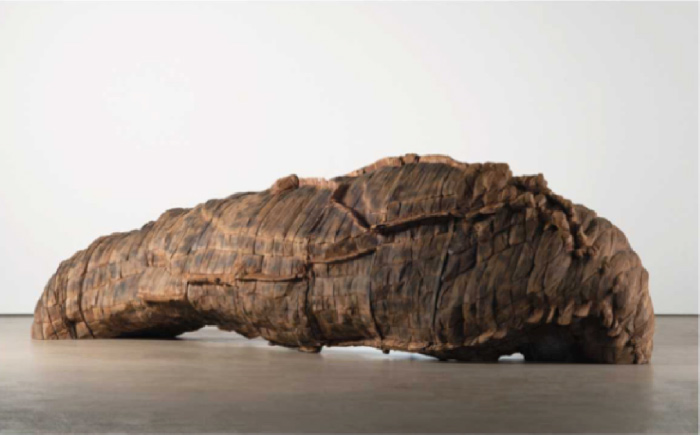 Ursula Von Rydingsvard, Ocean Voices, 2011-2012, Cedar and Graphite, 4 ft. 5 in. x 15 ft. 5 in. x 5 ft., NMWA, 2019 