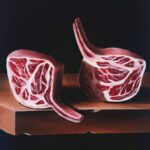 Dong _Amber_Still Life with Raw Meat_Acrylic on Canvas_14hx11wx1d_550