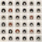 Laplante_Louise_Chorus, 2019 -2020_pastel on collaged vintage music pages_ 12 inches diameter (36 segments); 90 x 90 inches installed..