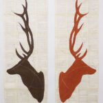 Laplante_Louise_The Dominion of Dreams_pastel on collaged vintage book pages_diptych each 40 x 16.5 inches_mixed media_4000dollars