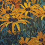 Leah_Tomaino_Black_Eyes_for _Frank_Recycled_ Brown_ Bags_ and_ Acrylic_ on_ Canvas_18 x 38_