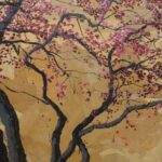 Leah_Tomaino_Blooming_Prairie Fire_Recycled_ Brown_Bags_and_ Acrylic_Collage_on_ Canvas_49 x 46_2007_$15,000.00