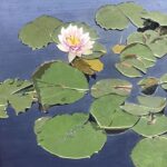 Waiting Lotus_3_Recycled Brown Bags and Acrylic Collage on Canvas_20 x 16_2018_$8500