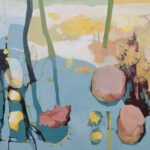 Leni_Paquet-Morante_Leaf Halo on a Shallow_48x48_acrylic on canvas_2023