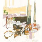 Showers on a Shallow, Early Grasses 2022 24x18 ink on paper lo res