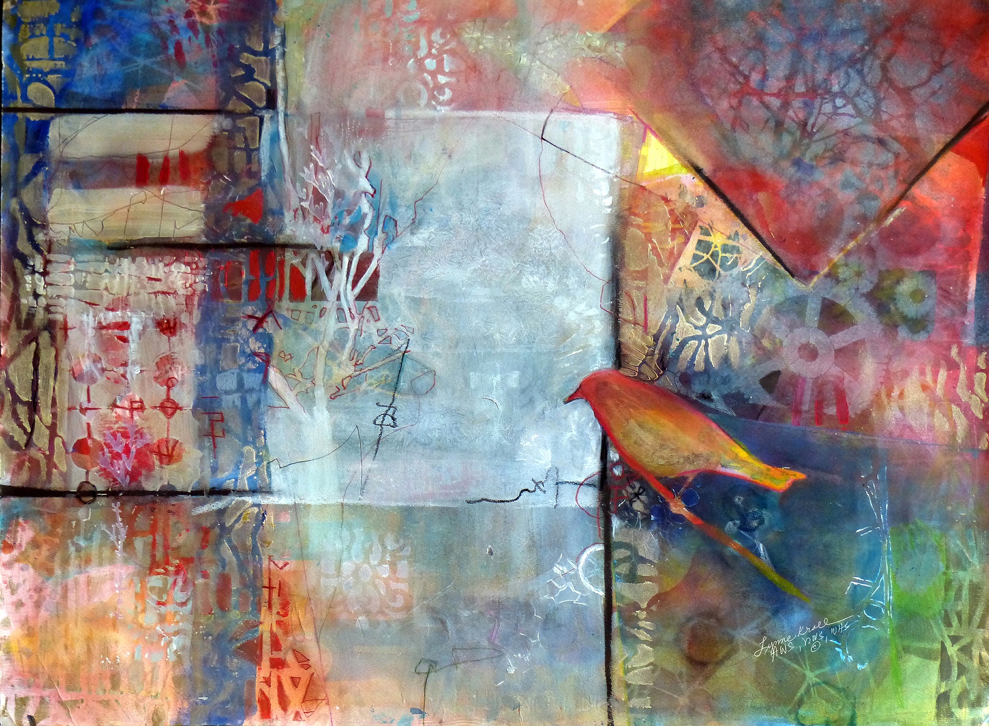 The Secret Life of Birds, 28x36, Watermedia