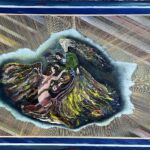 The Beginning, Oil on Canvas and Thread, 48x24