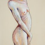 Angst_ 1993_Gouache_and_ NuPastels_on_raw_canvas_ 62x31_©Julie_Castillo_2023