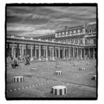 Colonnes de Buren vellum print silver leaf