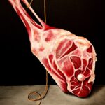 Still Life with a Leg of Lamb_Amber Dong_acrylic,14x11_2023_$500