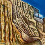 Trails_of_Tears_in_Sandstone_Cliffs_2021_Oils_Watercolors_Oil_Pastels_Gouache_on_Oleo_Paper_22x29.75_©Julie_Castillo_2023
