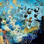 Zalisko, P_Sun-Kissed, 48 x 48 inches, acrylic, collage on canvas