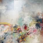 Jennifer Jean Okumura 'We look at the same sun' oils on canvas, 40x40 inches, $2000, 2023 copy