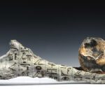 Night Barque for Osiris 26%22x7%22x4%22 mixed media