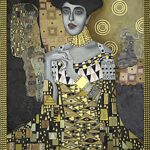 Woman in Gold_Acrylic and Mixed Media_30hx24w