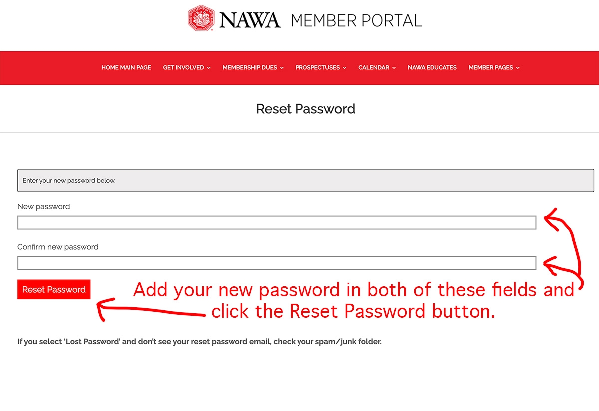 password reset