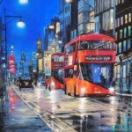 Adamczyk Lily Lights of London Oil 18x24x1 painting 900.00
