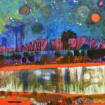 All the Planets and the Milky Way 36x24 acrylic