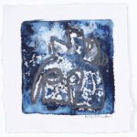 Leslie Hamrick, with voice, 2023, monoprint with graphite, 6 x 6 in