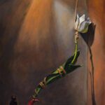 Constrained Bloom IX_oil on panel_29" x 19"