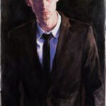 Jarett III_Probing and Direct_oil on oil paper_26.5" x 18"