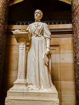 Statue of suffragist and temperance reformer Frances E. Willard by Mears