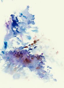 Emi Sisk. Blue Tranquility, 2023 Watercolor on paper 12 x 9 in. 