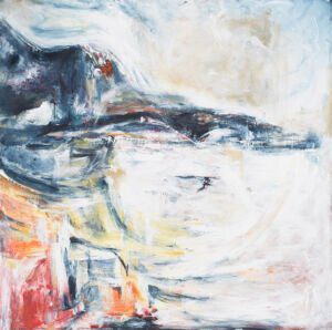 Jennifer Jean Okumura White Noise II, Oil on canvas 48 x 48 in 