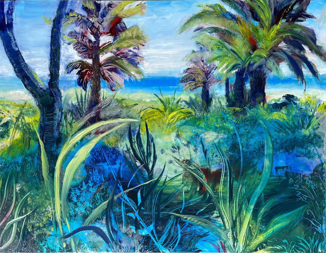 PortugueseGarden,oil on aluminum,48x36 inches