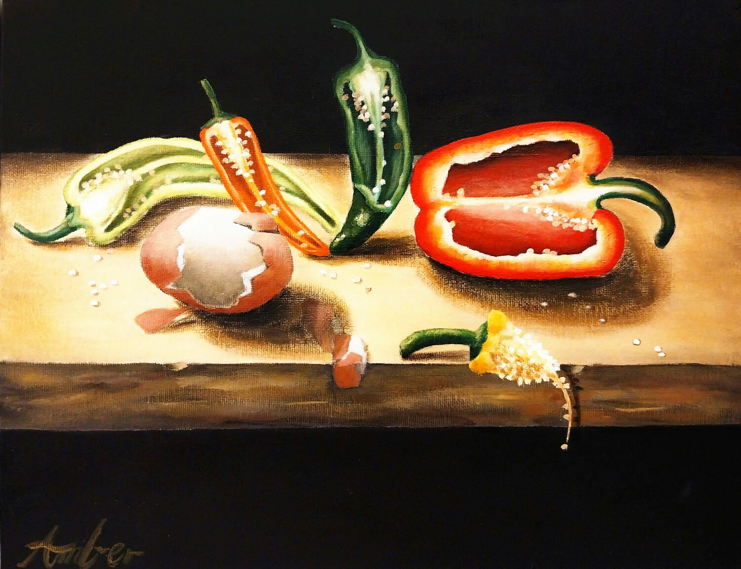 Still Life with an Egg and Peppers