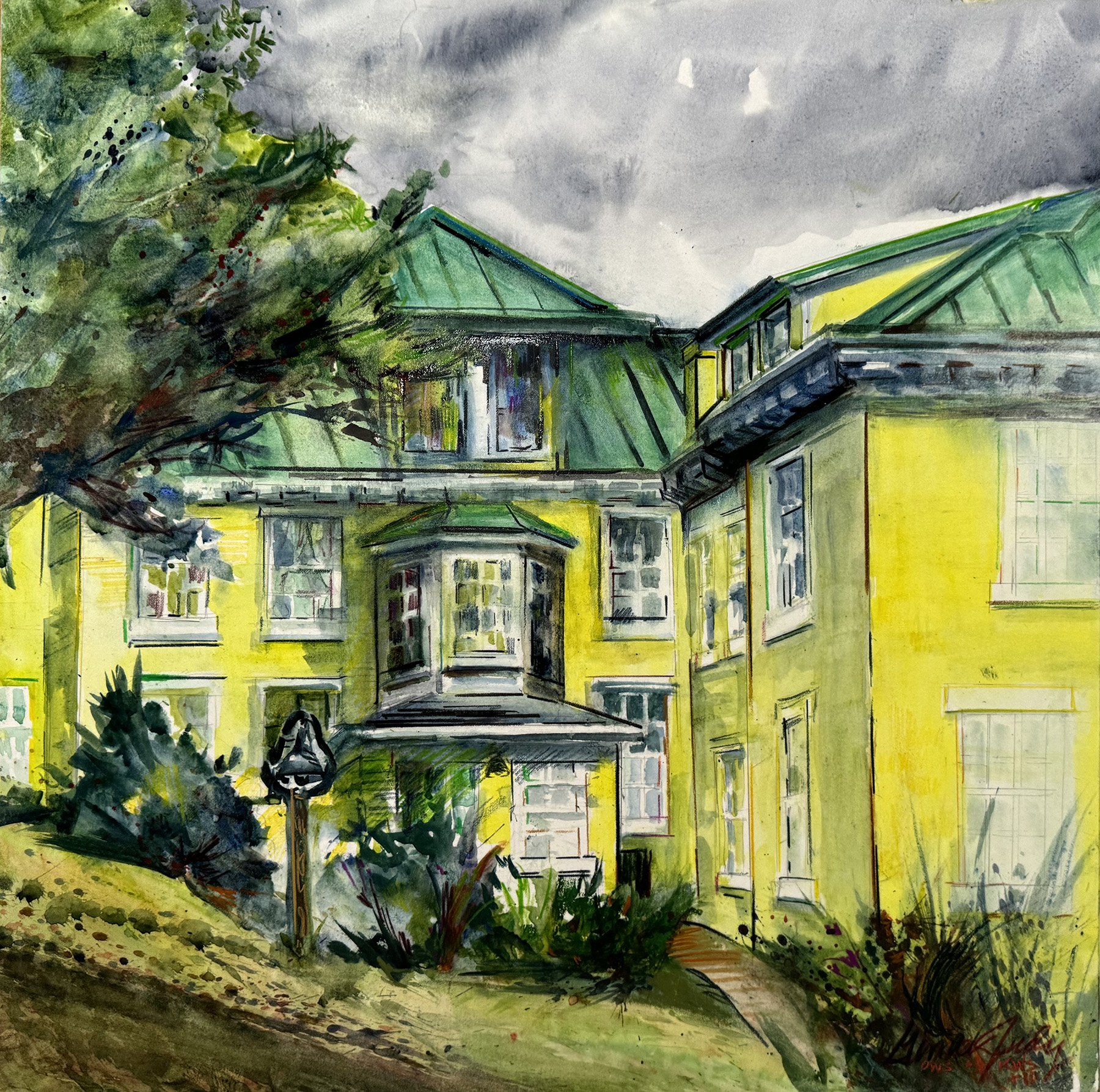 Gina Judy (OH) <br><em>Wheeling's Sandscrest Mansion, Rear Elevation</em>
