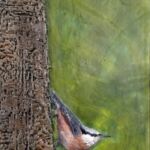 White_Gina_Nuthatch_Encaustic_24x12_EncausticPaintingOnWoodPanel_NFS