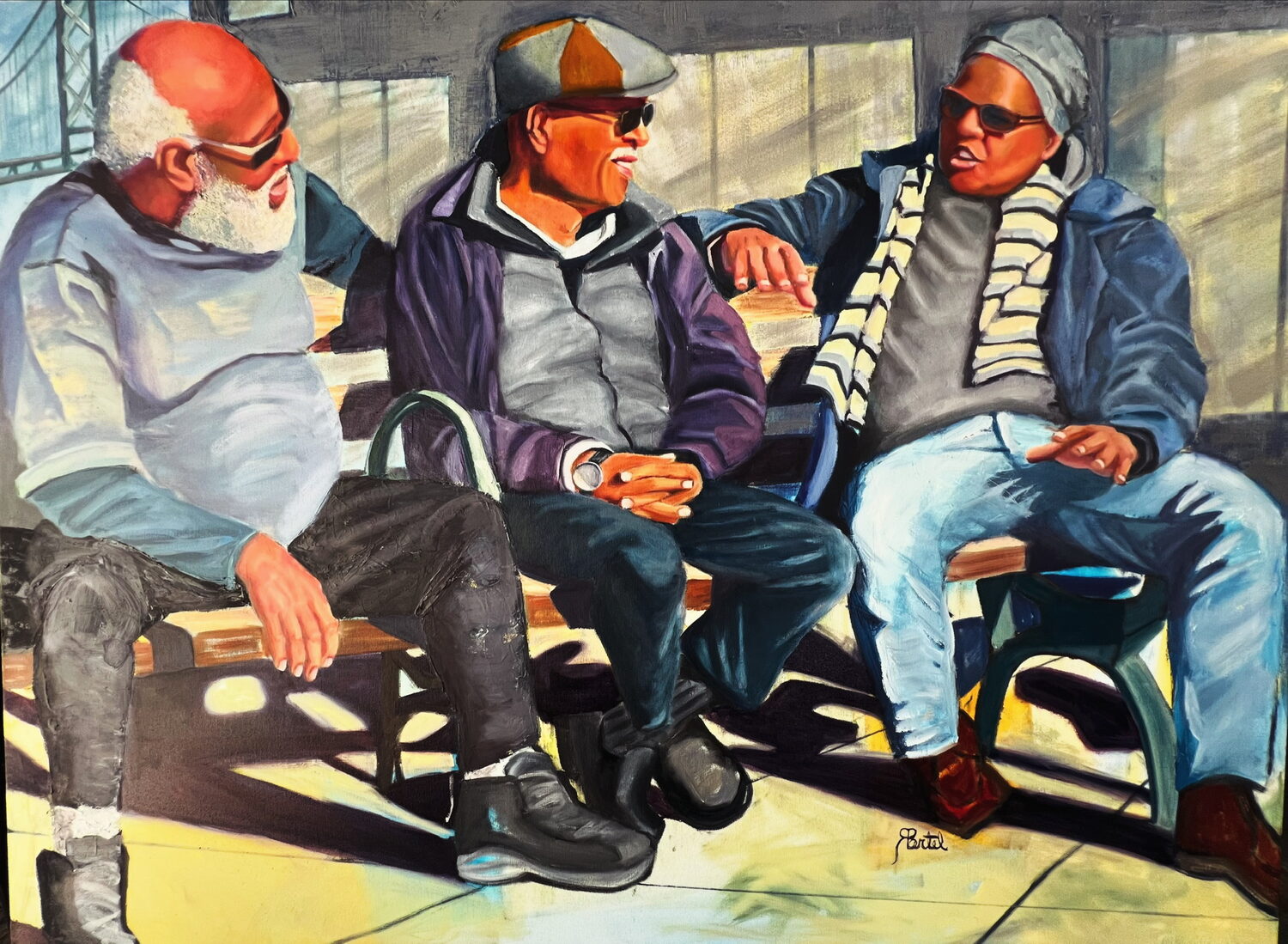 Rita Bartel (CA)<br><em>"Prophets of the Embarcadero" San Francisco-in blue</em>