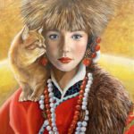 The Tibet lady with cat