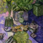 Still Life in Greens and Purple- Patti Robbins 40 x 30