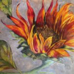 pattirobbins.CloudyDay,SunnySunflower30x40.oilonlinen