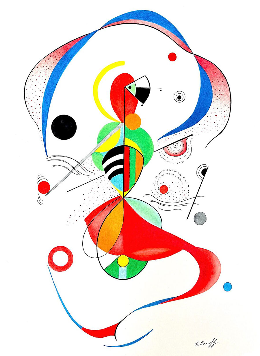 Elena Seroff (NY)<br><em>Woman Warrior in Abstract Rhythms of Color</em>